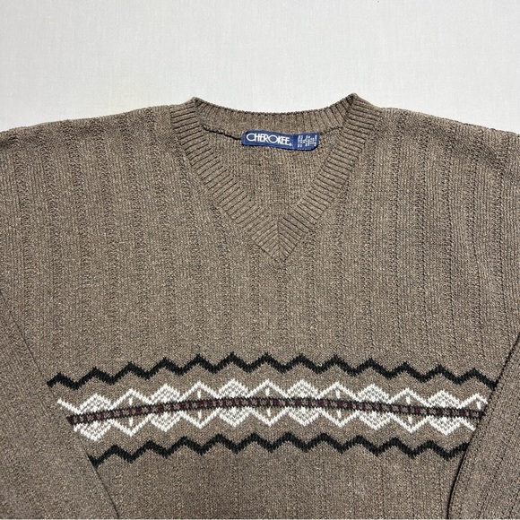 Cherokee Brown V-Neck Sweater with Classic Design Size XL - Picture 1 of 7